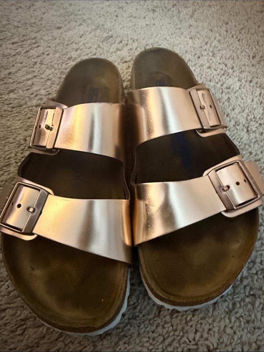 Birkenstock Leather Copper size 39 reg soft foot bed